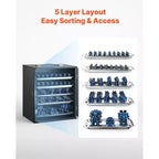 Étui de rangement pour figurines VEVOR, Convient aux maquettes à l'échelle 1:2500-1:3500, Présentoir en bois pour figurines avec 5 plateaux et 13 emplacements (figurines non incluses), Noir
