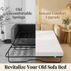 Surmatelas de canapé-lit pleine grandeur Dyonery 4 pouces, surmatelas de remplacement en mousse à mémoire de forme gel rafraîchissant avec housse lavable, certifié CertiPUR-US pour canapé-lit