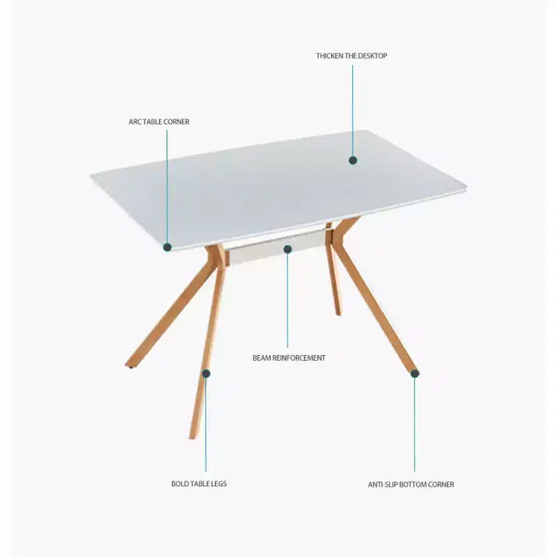 FurnitureR Bureau d'ordinateur moderne avec plateau en MDF et pieds en métal, Table d'étude pour bureau à domicile, Bureau de travail contemporain pour chambre à coucher ou salle d'étude