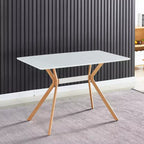 FurnitureR Bureau d'ordinateur moderne avec plateau en MDF et pieds en métal, Table d'étude pour bureau à domicile, Bureau de travail contemporain pour chambre à coucher ou salle d'étude