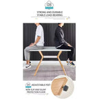 FurnitureR Bureau d'ordinateur moderne avec plateau en MDF et pieds en métal, Table d'étude pour bureau à domicile, Bureau de travail contemporain pour chambre à coucher ou salle d'étude