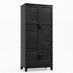 Armoire de chambre en bois de 72 po avec tringle à vêtements, Grande armoire de rangement avec étagères réglables pour chambre à coucher
