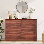 Commode à 6 tiroirs pour chambre à coucher, commode moderne, commode double en bois avec tiroirs profonds pour salon, couloir, entrée