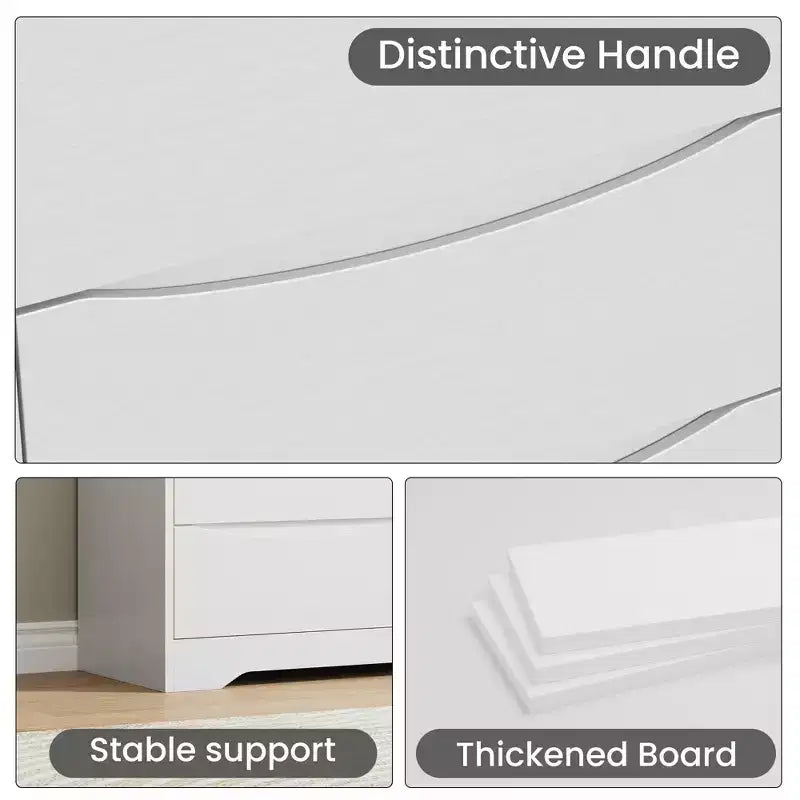 Commode à 6 tiroirs pour chambre à coucher, commode moderne, commode double en bois avec tiroirs profonds pour salon, couloir, entrée