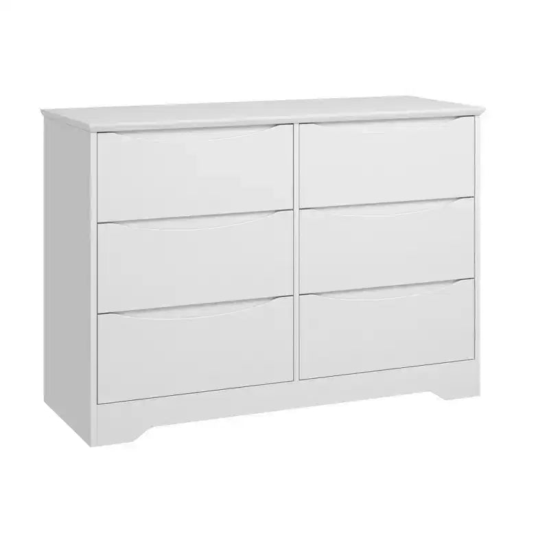 Commode à 6 tiroirs pour chambre à coucher, commode moderne, commode double en bois avec tiroirs profonds pour salon, couloir, entrée