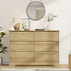 Commode à 6 tiroirs pour chambre à coucher, commode moderne, commode double en bois avec tiroirs profonds pour salon, couloir, entrée