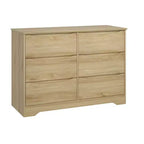 Commode à 6 tiroirs pour chambre à coucher, commode moderne, commode double en bois avec tiroirs profonds pour salon, couloir, entrée
