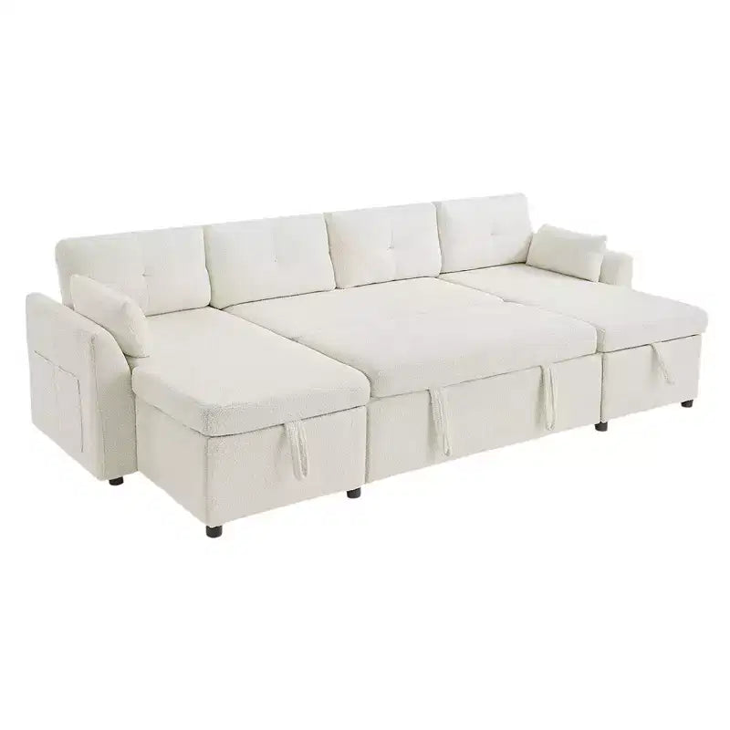 Canapé d'angle convertible Whisen Modern Fabric 107 avec grand espace de rangement et ports USB