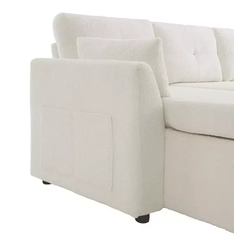 Canapé d'angle convertible Whisen Modern Fabric 107 avec grand espace de rangement et ports USB
