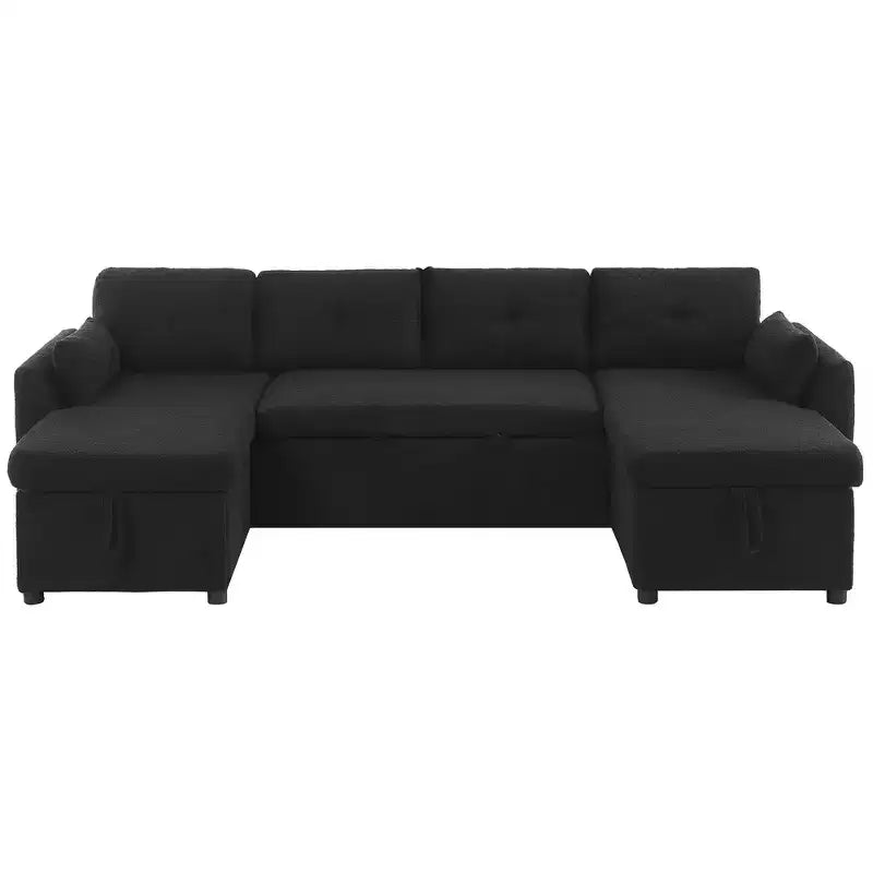 Canapé d'angle convertible Whisen Modern Fabric 107 avec grand espace de rangement et ports USB