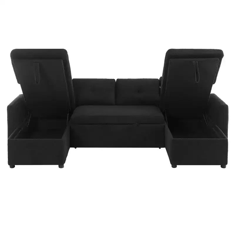 Canapé d'angle convertible Whisen Modern Fabric 107 avec grand espace de rangement et ports USB