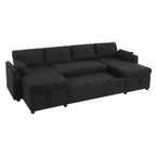 Canapé d'angle convertible Whisen Modern Fabric 107 avec grand espace de rangement et ports USB