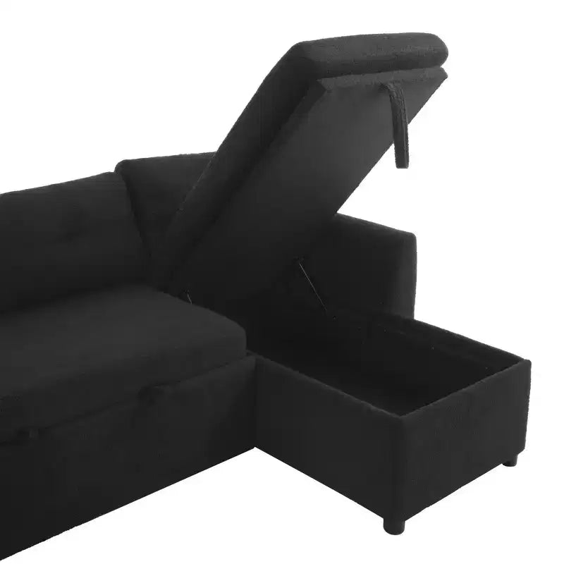 Canapé d'angle convertible Whisen Modern Fabric 107 avec grand espace de rangement et ports USB