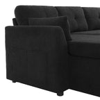 Canapé d'angle convertible Whisen Modern Fabric 107 avec grand espace de rangement et ports USB