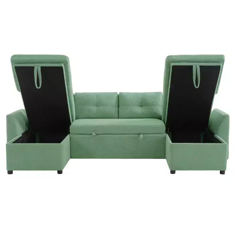 Canapé d'angle convertible Whisen Modern Fabric 107 avec grand espace de rangement et ports USB