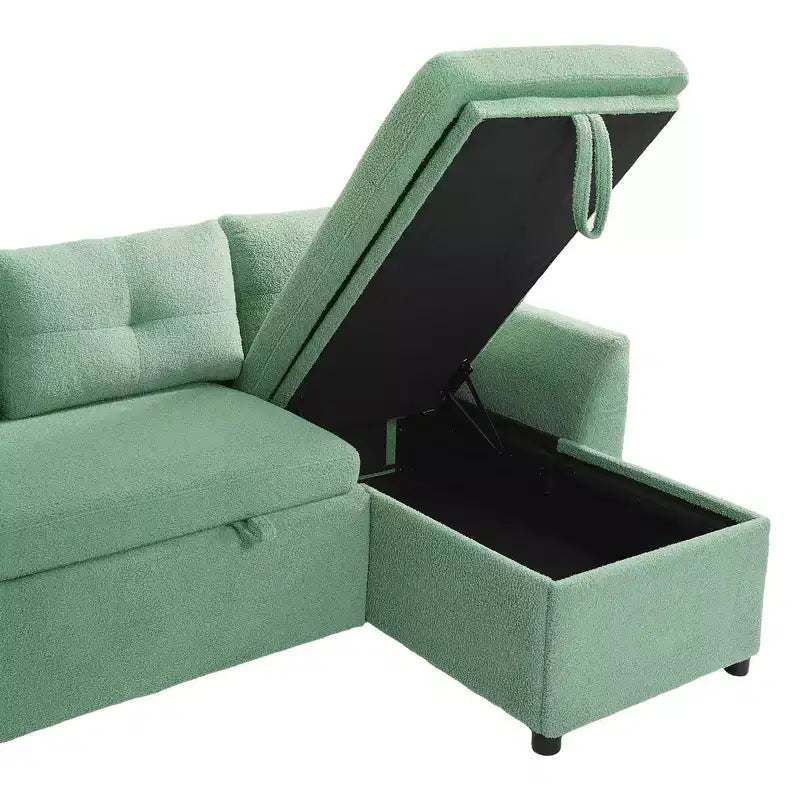 Canapé d'angle convertible Whisen Modern Fabric 107 avec grand espace de rangement et ports USB
