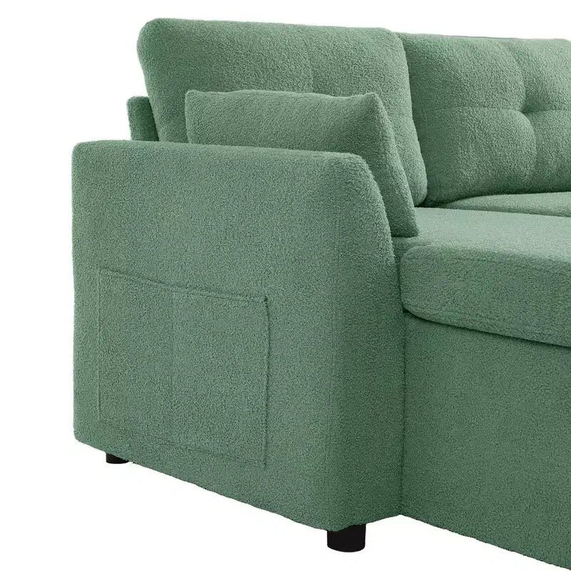 Canapé d'angle convertible Whisen Modern Fabric 107 avec grand espace de rangement et ports USB