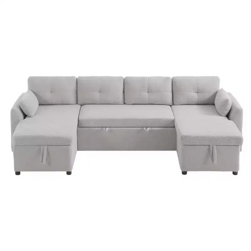 Canapé d'angle convertible Whisen Modern Fabric 107 avec grand espace de rangement et ports USB