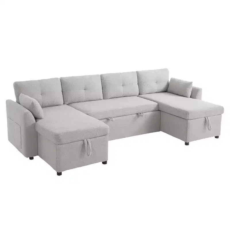 Canapé d'angle convertible Whisen Modern Fabric 107 avec grand espace de rangement et ports USB