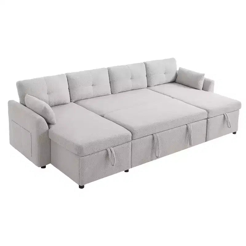 Canapé d'angle convertible Whisen Modern Fabric 107 avec grand espace de rangement et ports USB