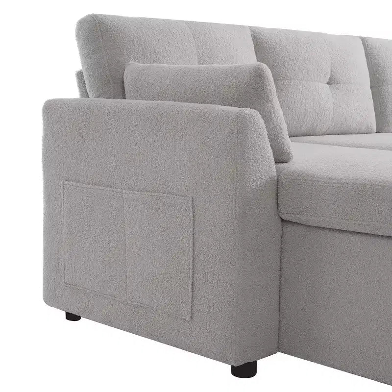 Canapé d'angle convertible Whisen Modern Fabric 107 avec grand espace de rangement et ports USB