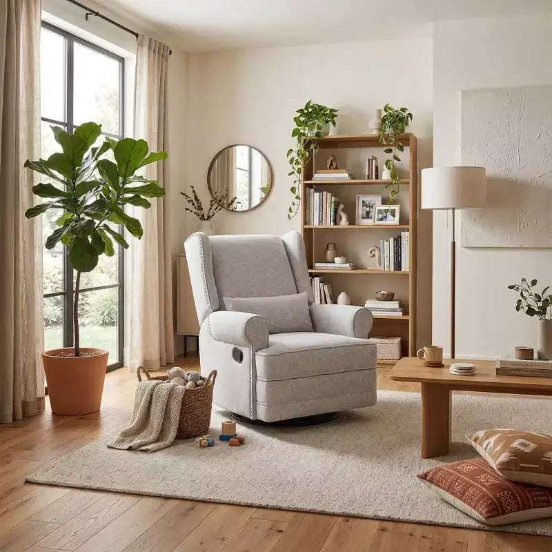 Fauteuil inclinable et pivotant FurnitureR avec dossier et repose-pieds réglables, canapé inclinable rembourré pour salon, chambre à coucher, chambre d'enfant