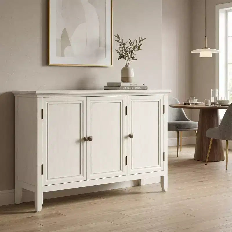 Meuble de rangement FurnitureR 47 avec 3 portes, buffet moderne pour salle à manger, cuisine, meuble d'appoint avec étagères réglables