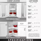 Organisateur de garde-manger à deux niveaux en forme de rein Rev-A-Shelf 18 pour armoires de cuisine d'angle, étagères de rangement en plastique, blanc, 6472-18-11-52