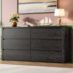 Commode moderne sans poignée à 6 tiroirs, Meuble de rangement commode moderne, pour Salon, Couloir, Entrée