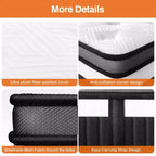Matelas à mémoire de forme Queen Size, matelas hybride à ressorts intérieurs de 14 pouces, plusieurs tailles