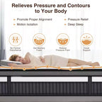 Matelas à mémoire de forme Queen Size, matelas hybride à ressorts intérieurs de 14 pouces, plusieurs tailles