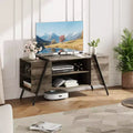 Modern Farmhouse TV Stand for 50-70 TVs  Wood Entertainment Center with Adjustable Open Shelves, U-Shaped Metal Legs  for Living Room, Bedroom