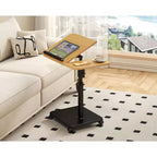 Table d'appoint en C, Table de canapé pivotante réglable en hauteur, Table basse/collation, Table de chevet à roulettes mobile pour salon chambre à coucher