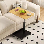 Table d'appoint en C, Table de canapé pivotante réglable en hauteur, Table basse/collation, Table de chevet à roulettes mobile pour salon chambre à coucher