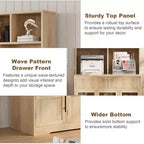 COZONY 60 Meuble de Rangement de Cuisine avec Portes en Verre et Tiroirs, Buffet de Bar à Café Style Ferme avec Comptoir pour Salle à Manger