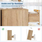 Commode moderne à 10 tiroirs cannelés, poignées métalliques élégantes, organisateur de rangement anti-basculement, pour chambre à coucher, salon