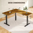 Bureau Debout en L ErGear, 160x140 cm Bureau Assis-Debout Électrique Réglable en Hauteur, Grande Table d'Ordinateur Ergonomique, Idéal pour Bureau à Domicile