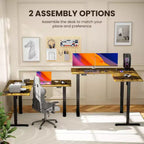 Bureau Debout en L ErGear, 160x140 cm Bureau Assis-Debout Électrique Réglable en Hauteur, Grande Table d'Ordinateur Ergonomique, Idéal pour Bureau à Domicile