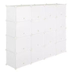 Karl Home 32 Casiers Meuble à Chaussures Modulable Bricolage Rangement à Chaussures en Plastique Blanc