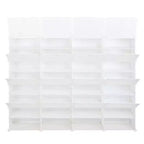 Karl Home 32 Casiers Meuble à Chaussures Modulable Bricolage Rangement à Chaussures en Plastique Blanc