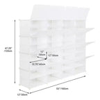 Karl Home 32 Casiers Meuble à Chaussures Modulable Bricolage Rangement à Chaussures en Plastique Blanc