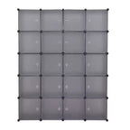Karl Home Armoire modulable 20 cubes avec 1 tringle de suspension, organisateur de rangement en plastique DIY à 5 niveaux, Gris