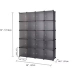 Karl Home Armoire modulable 20 cubes avec 1 tringle de suspension, organisateur de rangement en plastique DIY à 5 niveaux, Gris