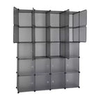 Karl Home Armoire modulable 20 cubes avec 1 tringle de suspension, organisateur de rangement en plastique DIY à 5 niveaux, Gris
