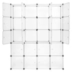Karl Home Armoire modulable 20 cubes avec 1 tringle et 5 niveaux de rangement en plastique à monter soi-même Blanc