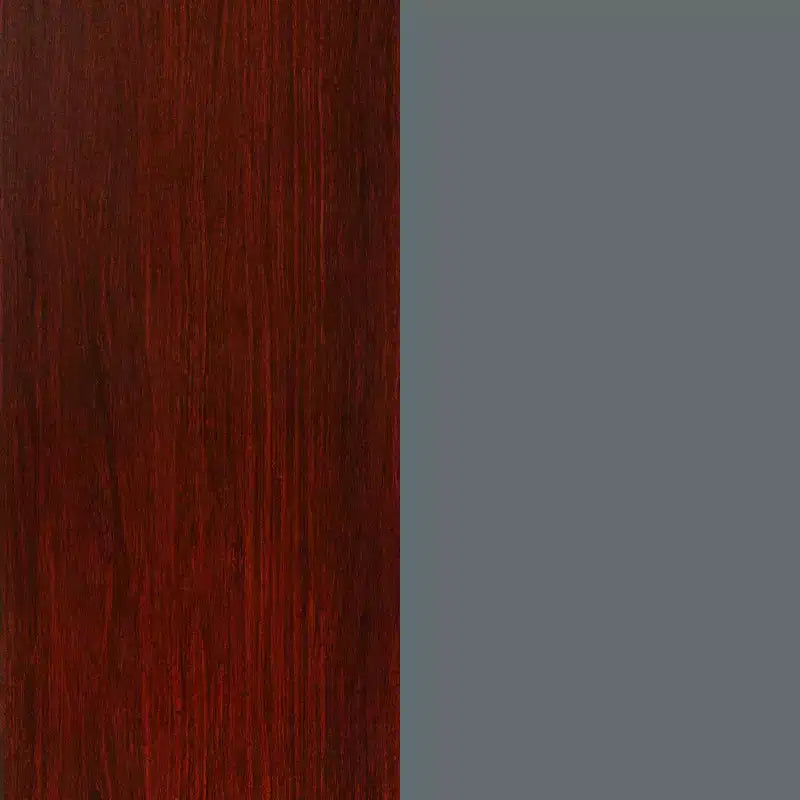 Flash Furniture Cambridge, bureau double piédestal de qualité commerciale 76x152 cm avec 5 tiroirs verrouillables, plateau couleur acajou et cadre gris anthracite