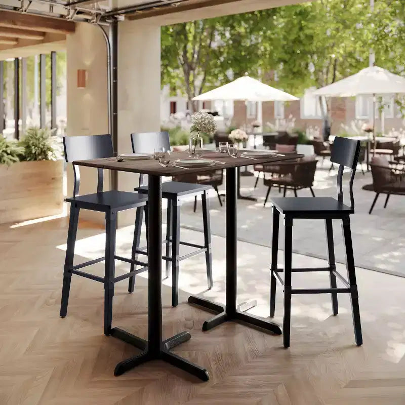 Plateau de table Flash Furniture Acadia avec technologie HPL TopGuard et base hauteur bar