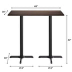 Plateau de table Flash Furniture Acadia avec technologie HPL TopGuard et base hauteur bar