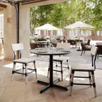 Plateau de table Flash Furniture Acadia avec technologie HPL TopGuard et pied en X à hauteur de table