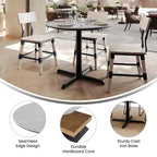 Plateau de table Flash Furniture Acadia avec technologie HPL TopGuard et pied en X à hauteur de table